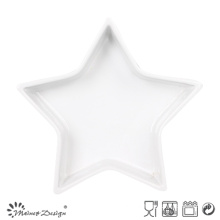 Bandeja Cerâmica Branca em Forma de Estrela